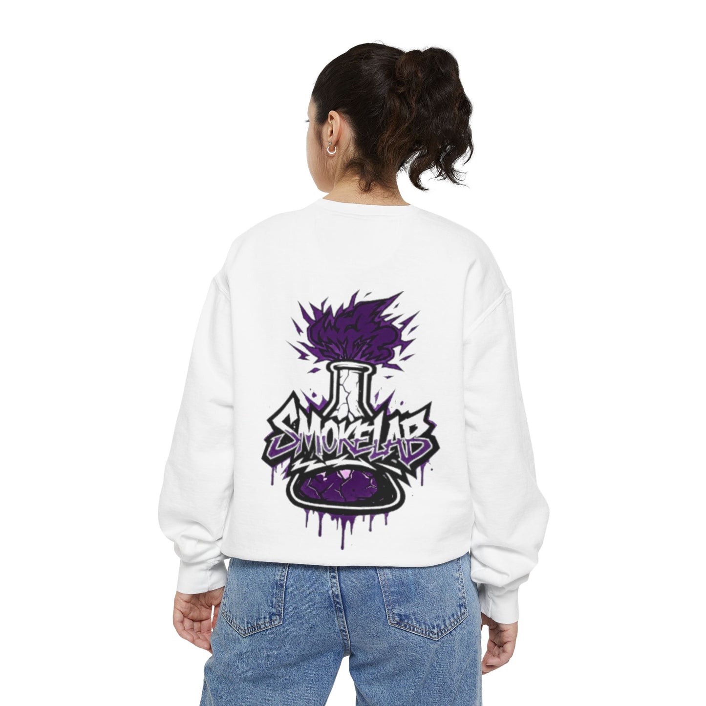 SmokeLabs Graphic Sweatshirt — Purple Beaker Logo Crewneck