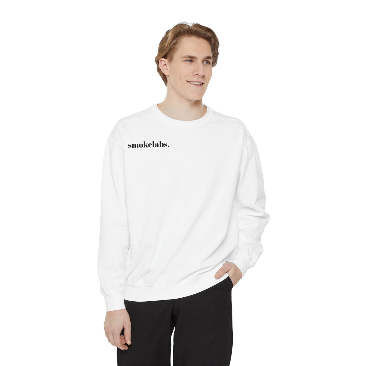 SmokeLab Graphic Sweatshirt — 'smokelabs.' Chest Logo & Back Beaker Artwork