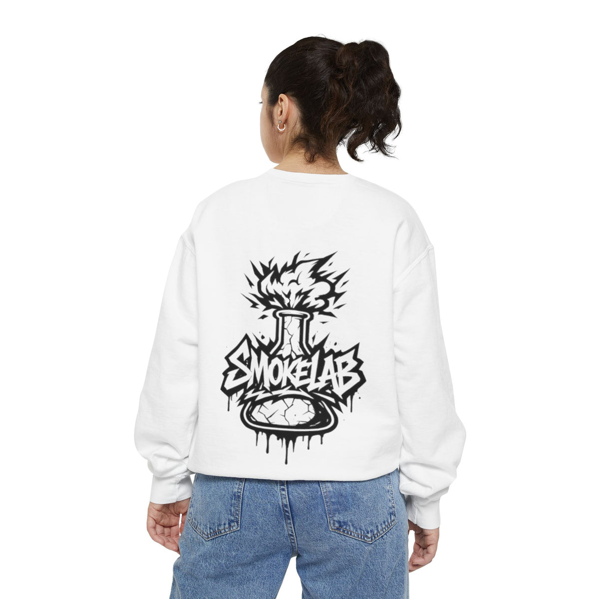 SmokeLab Graphic Sweatshirt — 'smokelabs.' Chest Logo & Back Beaker Artwork