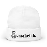 Embroidered 'smokelab.' Knit Beanie — Streetwear Logo Winter Hat