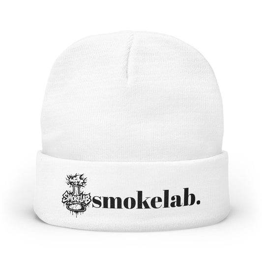 Embroidered 'smokelab.' Knit Beanie — Streetwear Logo Winter Hat