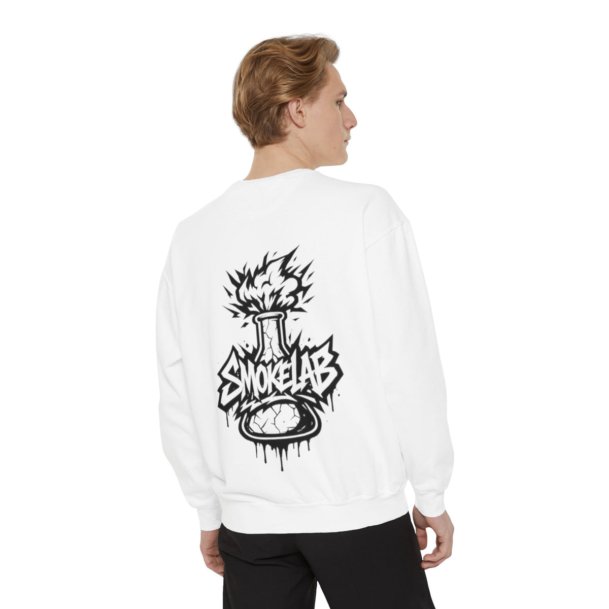 SmokeLab Graphic Sweatshirt — 'smokelabs.' Chest Logo & Back Beaker Artwork