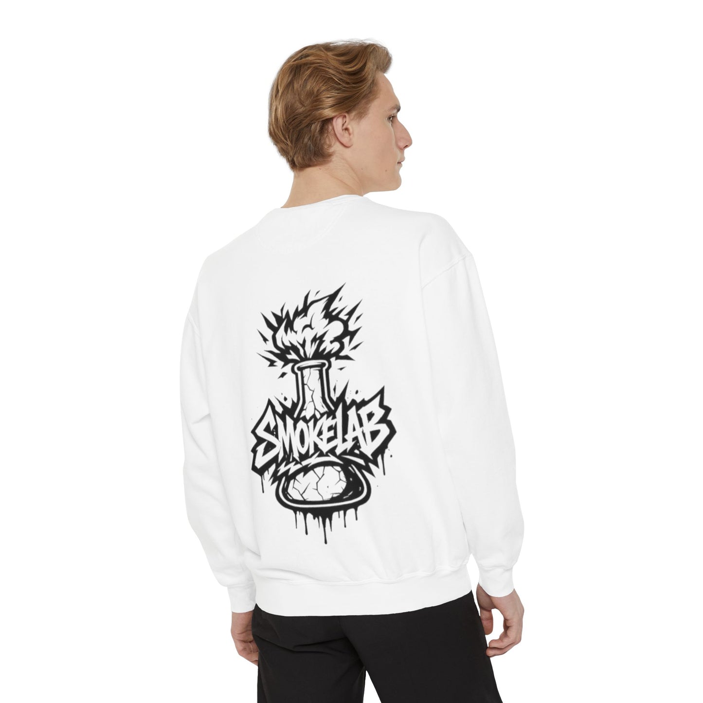 SmokeLab Graphic Sweatshirt — 'smokelabs.' Chest Logo & Back Beaker Artwork