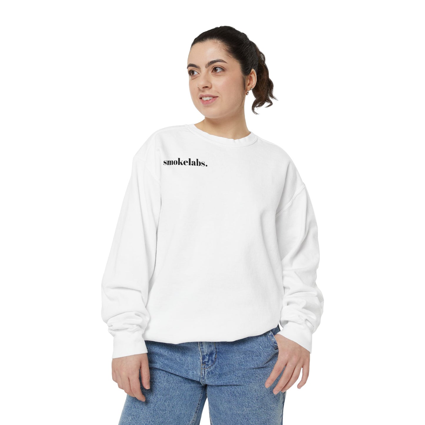 SmokeLab Graphic Sweatshirt — 'smokelabs.' Chest Logo & Back Beaker Artwork