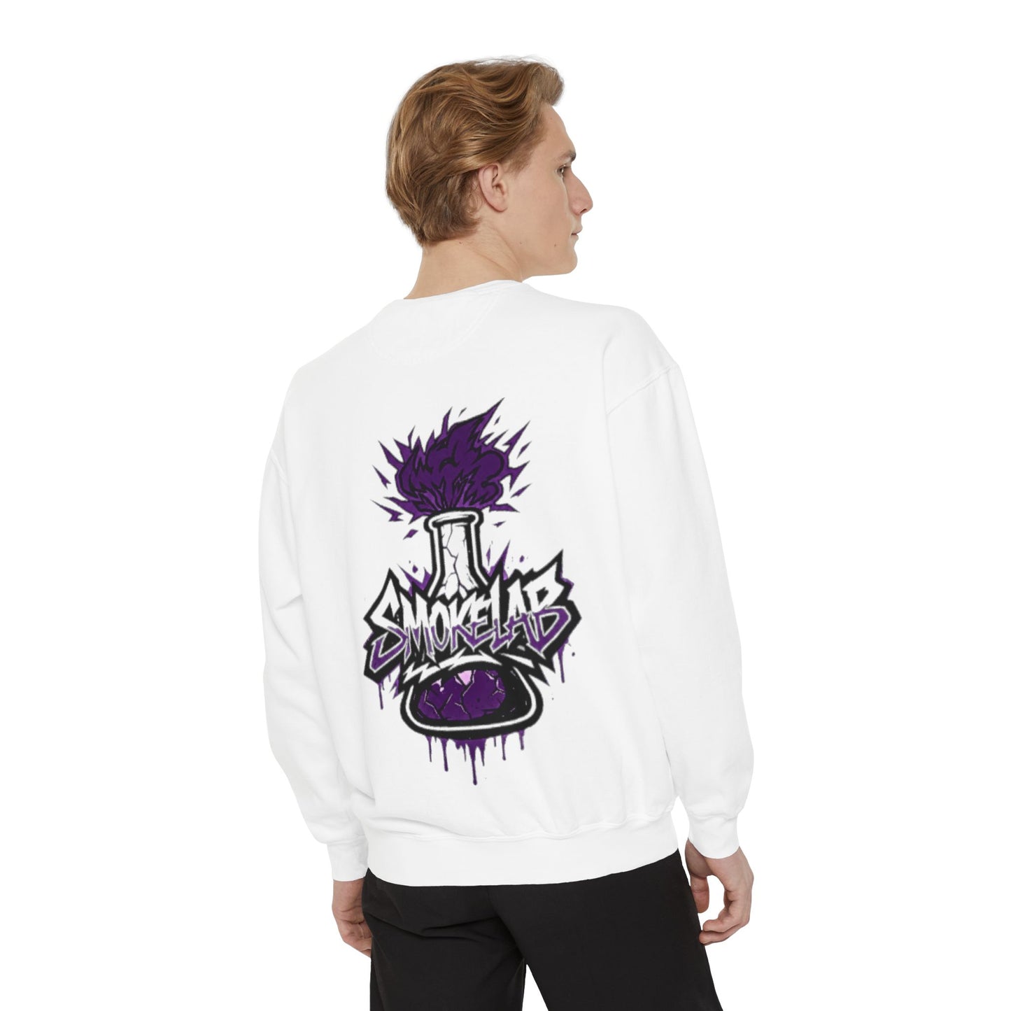 SmokeLabs Graphic Sweatshirt — Purple Beaker Logo Crewneck